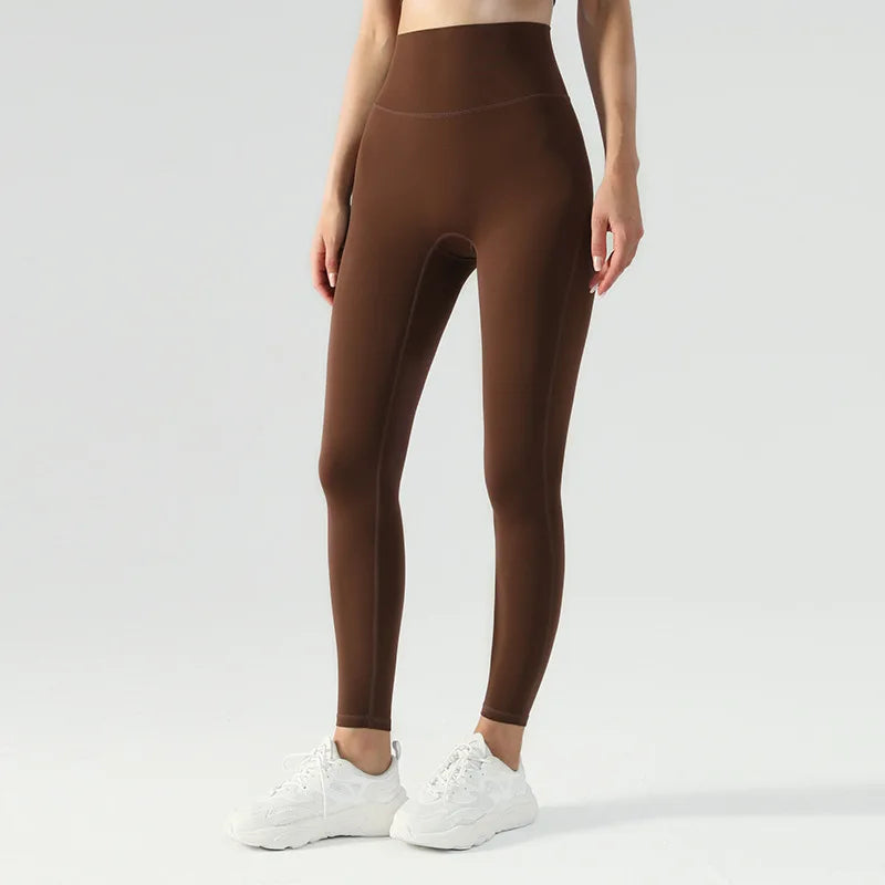 Valenzora | Emily Sportswear Naked High-Waisted Tight Yoga Pants Doppelseitig gebürstet Pfirsich Po-liftend Lauf-Sport-Fitness-Leggings