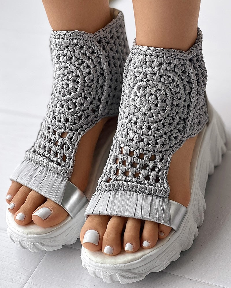 Valenzora Braided Geometry Sandals | Women's Summer Wedge Sandals