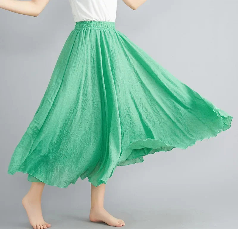 Valenzora | Fashion Baumwolle Leinen Kleidung Damenröcke Maxi Y2K Elegante Strand Saia Ropa Mujer Freizeitkleid Boho Lange Röcke Faldas Harajuku