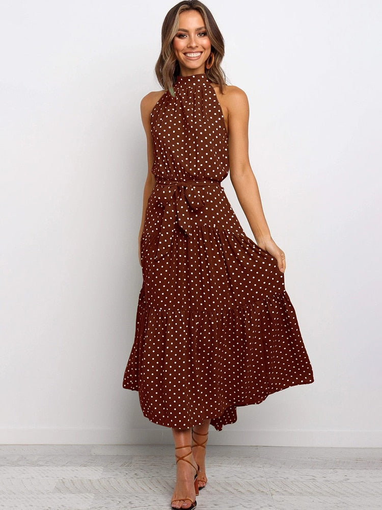 Valenzora | Tupfen-Neckholderkleid