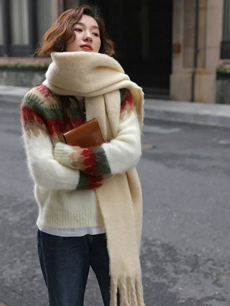 Valenzora - Ugly Christmas Sweater - Chunky knit sweater with retro pattern