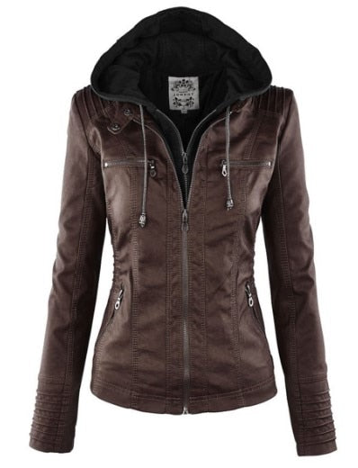 Kapuzenjacke: Basic PU Jacke