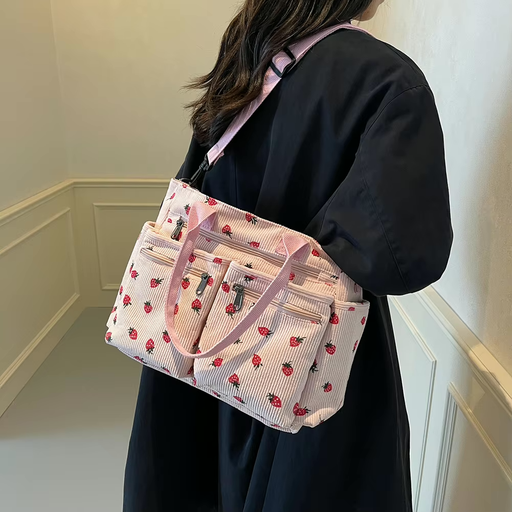 Valenzora | Strawberry Corduroy Bag
