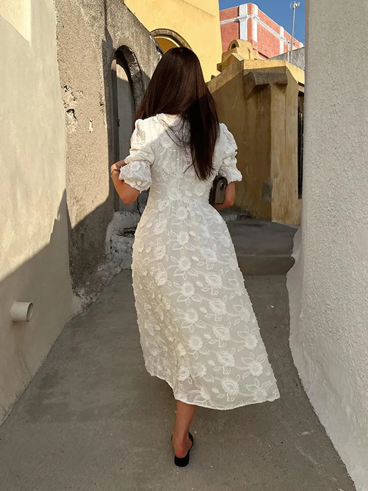 Valenzora | Midi Dress with Embroidery – Elegant Women's Fashion for Every Occasion