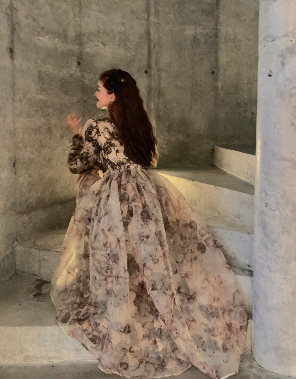 Valenzora | Floral Fairy Princess Dress with Detachable High-Low Skirt Layer