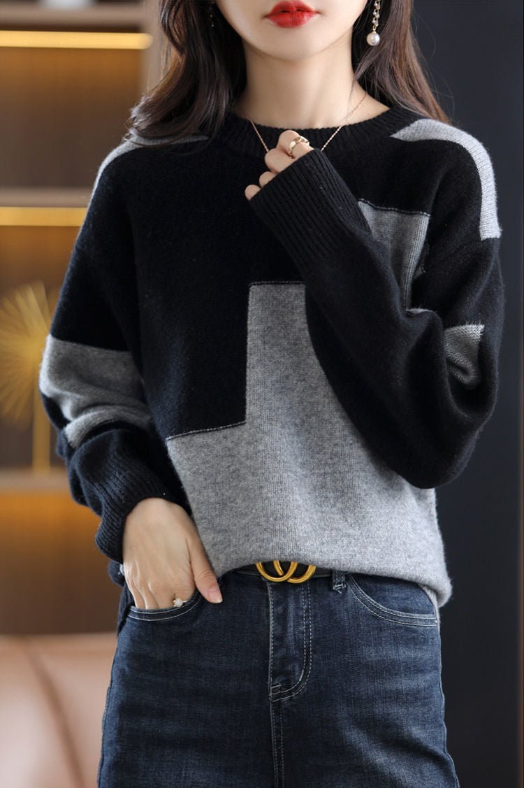 Laxy™ Gestrickter Freizeitpullover