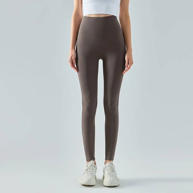 Valenzora | Emily Sportswear Naked High-Waisted Tight Yoga Pants Double-Sided Brushed Peach Butt-Lifting Running Sports Fitness Leggings