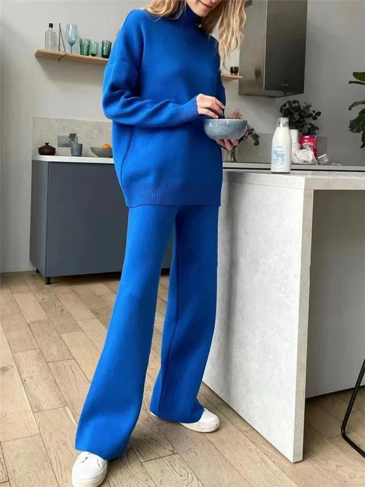 Valenzora | 3-piece loungewear set - knitted women's sweater and trousers