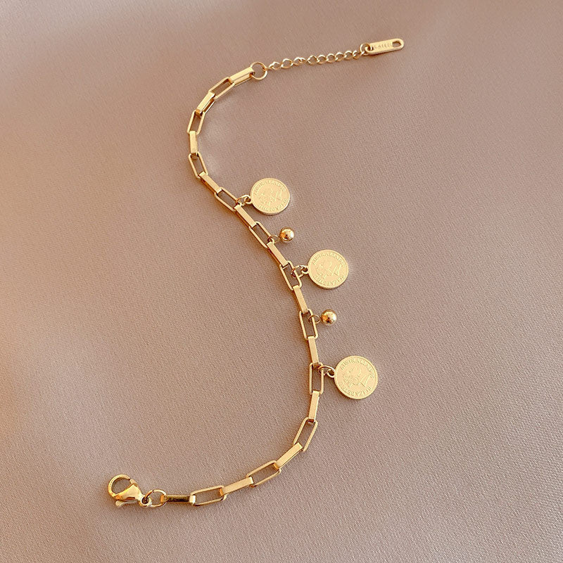 Valenzora Sparkling Freedom Bracelet | Women's Stainless Steel Round Signature Portrait Pendant