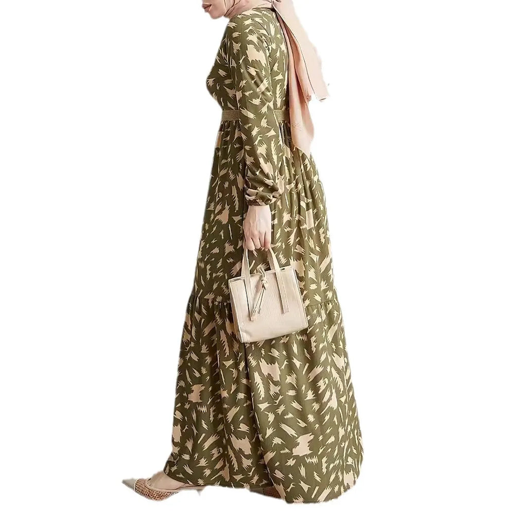 Valenzora | Elegant long-sleeved printed dress