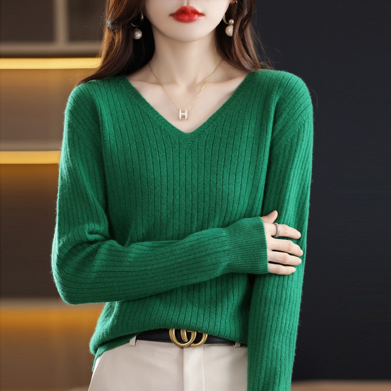 Jolyne V-Ausschnitt Strickpullover