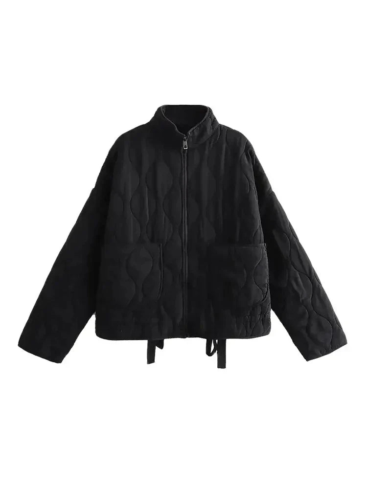 Valenzora | Padded solid-color zip-up jacket