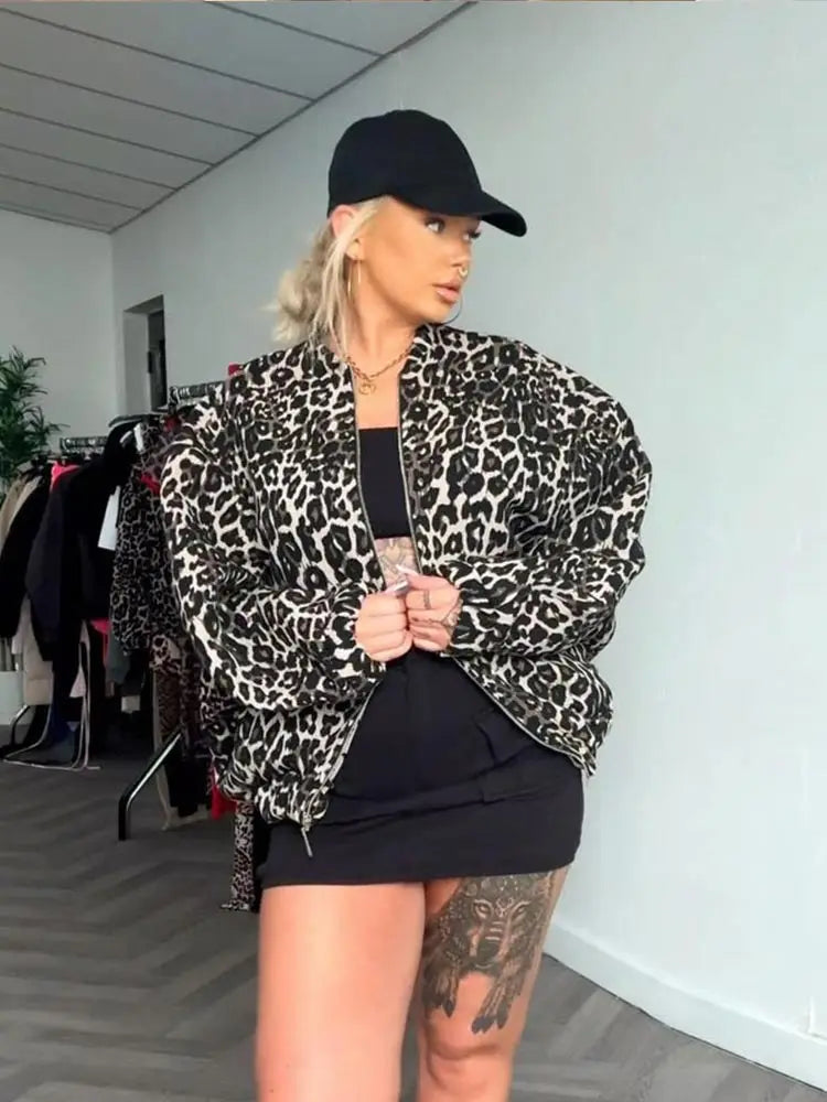 Valenzora | Retro Langarm-Leopardenjacke
