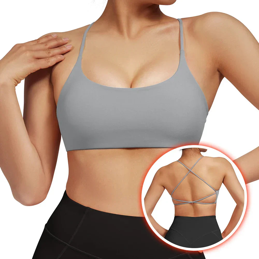 Valenzora | Backless Shockproof Fitness Sports Bra with Padding for Women
