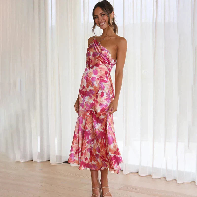 Knielanges Kleid mit Blumenmuster
