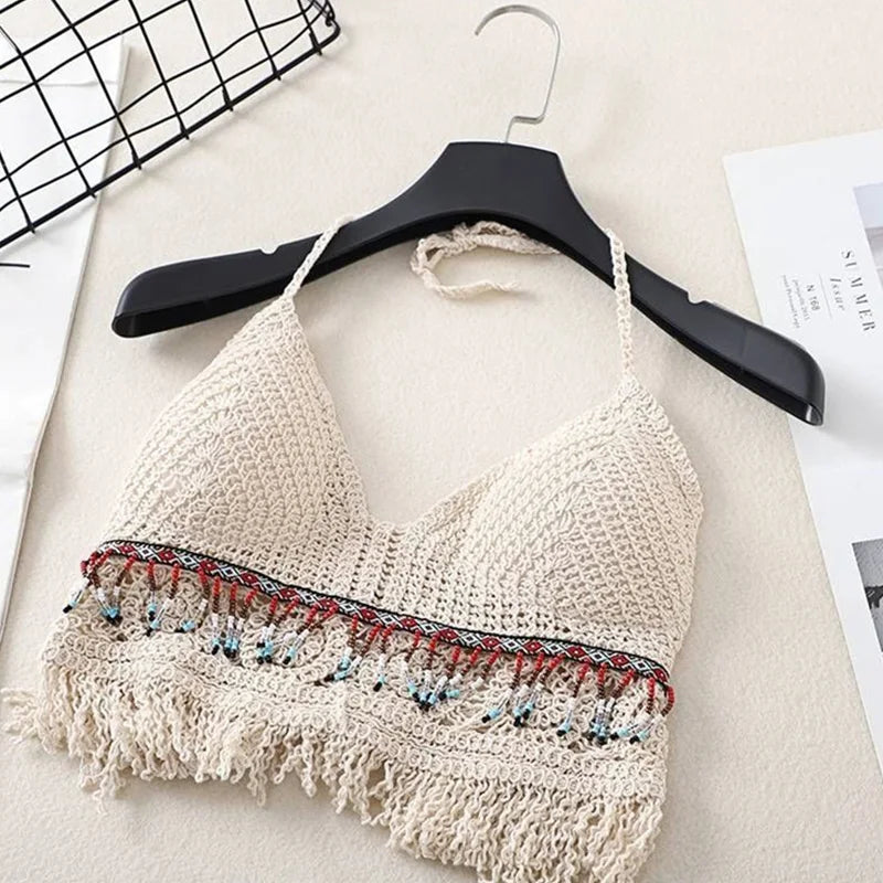 Valenzora | Crochet Boho Style Bikini Bra with Tassel