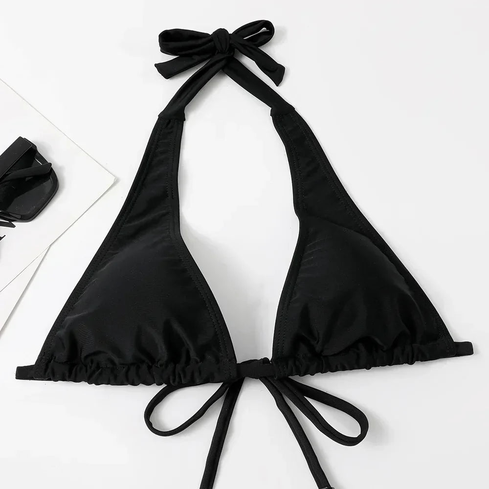 Valenzora - Elegant triangle bikini in black