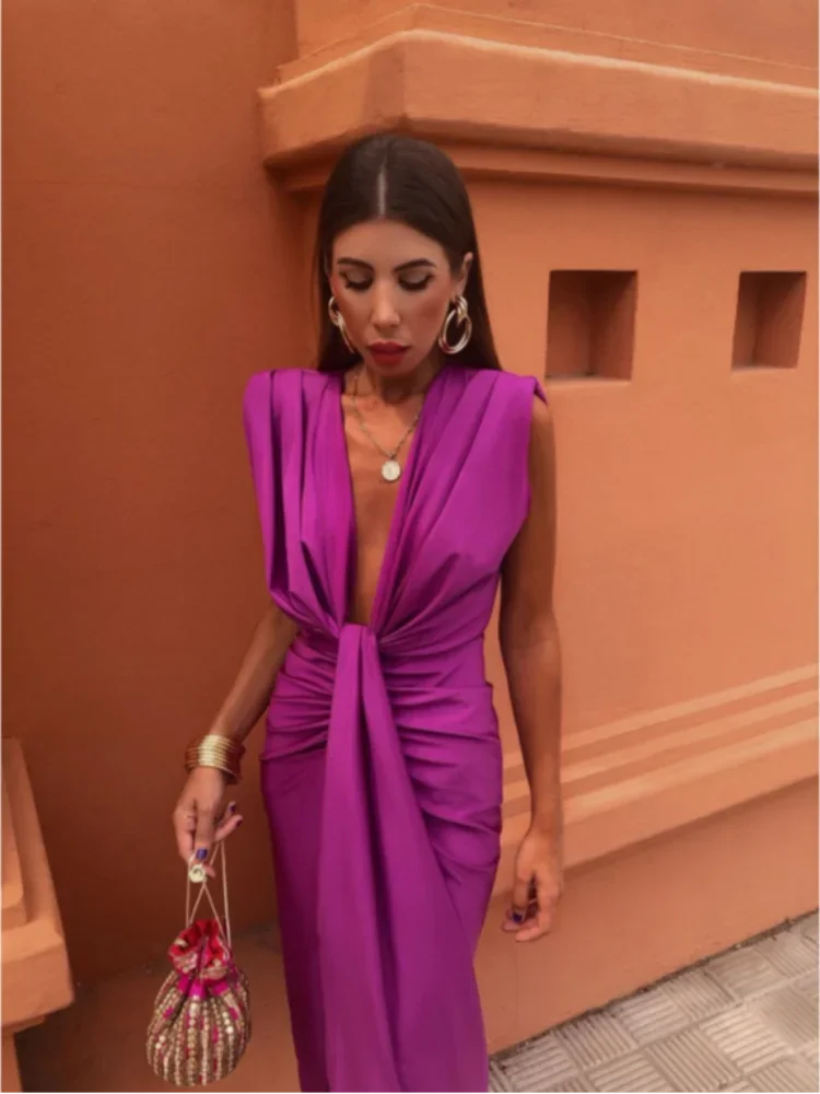 Valenzora | Plissiertes Kleid mit fließender Silhouette und leichtem Stoff für Damen