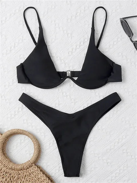 Valenzora – Underwire Bikini Set: Push-up Bra and Thong Swimwear for Women