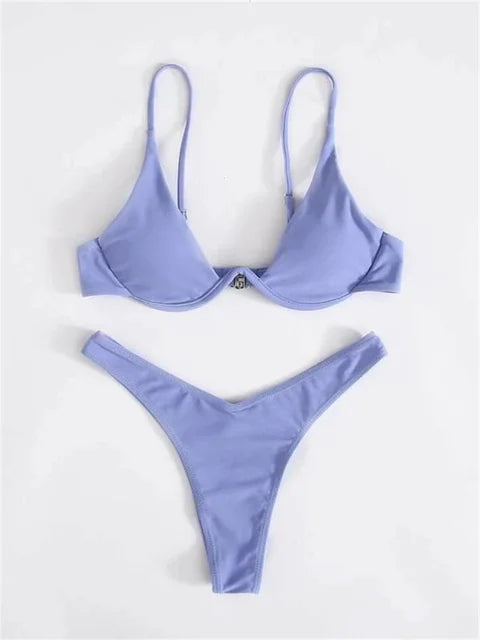 Valenzora – Underwire Bikini Set: Push-up Bra and Thong Swimwear for Women