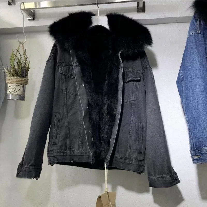 Valenzora - Fashionable warm denim jacket for women
