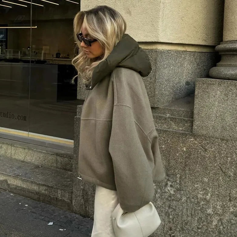 loose women's hooded jacket