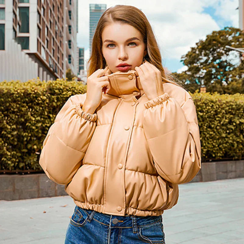 Valenzora | Padded leather jacket for women