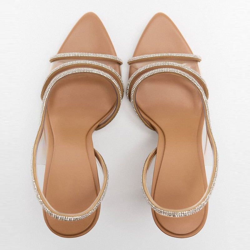 Valenzora Elegant High-Heeled Sandals | Stiletto Slingback Peep Toe Shoes