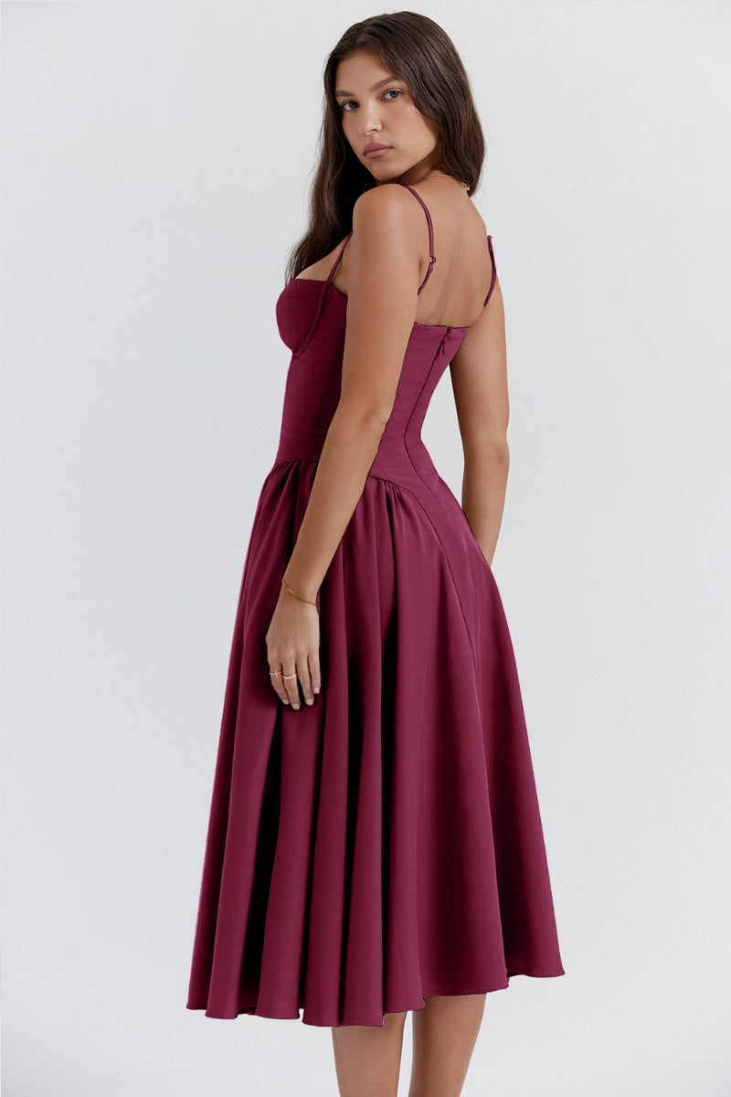 Valenzora | Ärmelloses Midikleid mit Korsett-Passform