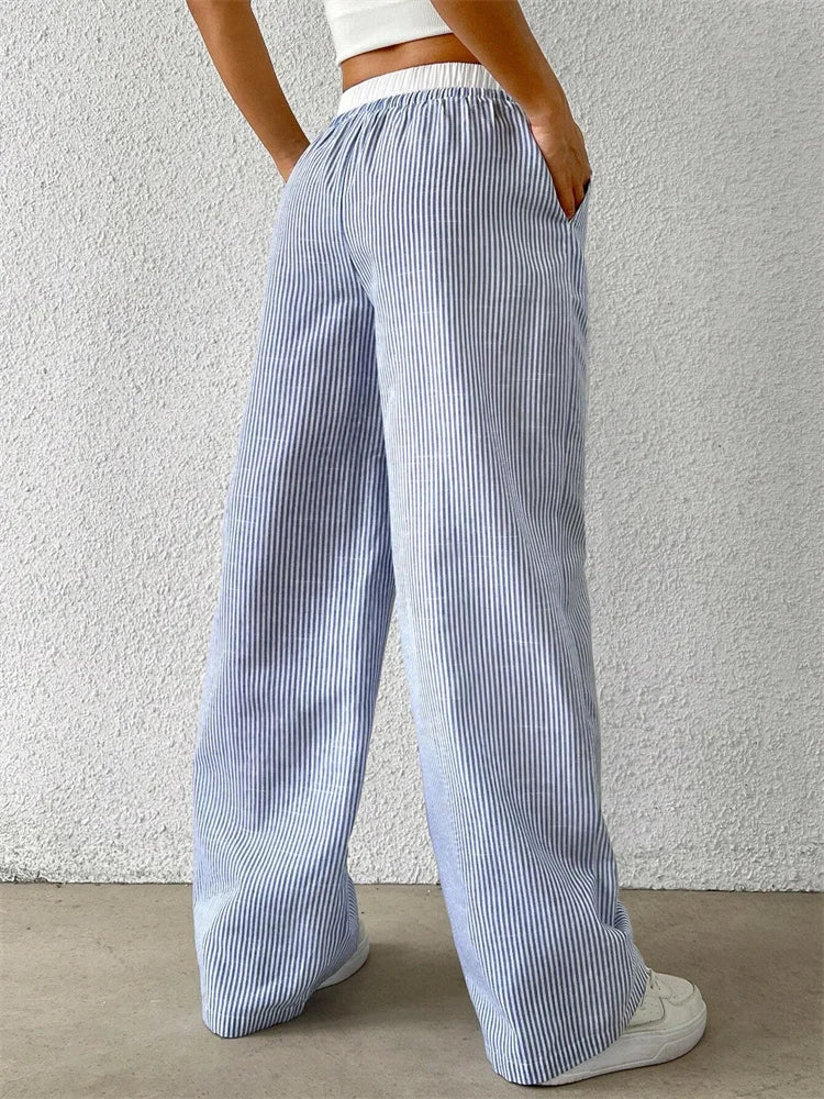 Valenzora | Comfortable wide-leg trousers with striped print