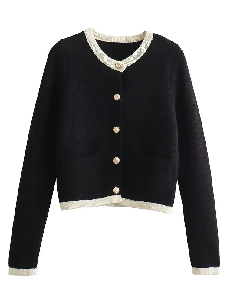 Strickjacke mit Rundhalsausschnitt