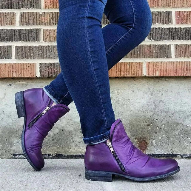 Valenzora - Women's Zipper Ankle Boots