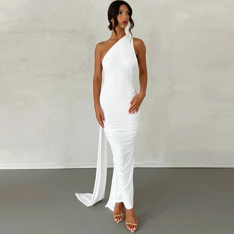 Valenzora | Elegantes, eng anliegendes Kleid mit One-Shoulder-Schnitt und hohem Rücken