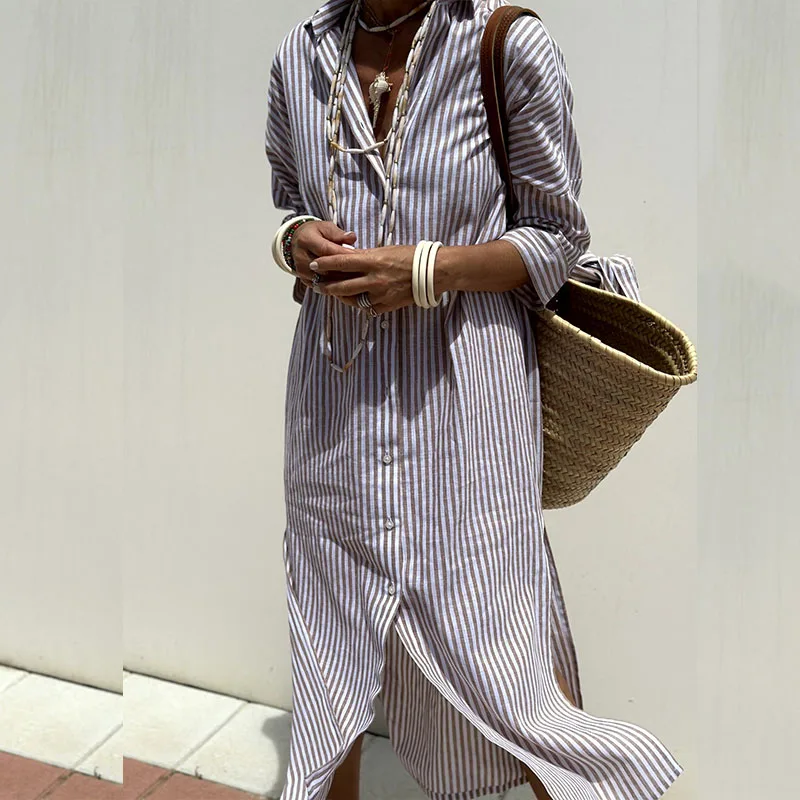 Valenzora | Striped button-up shirt for women