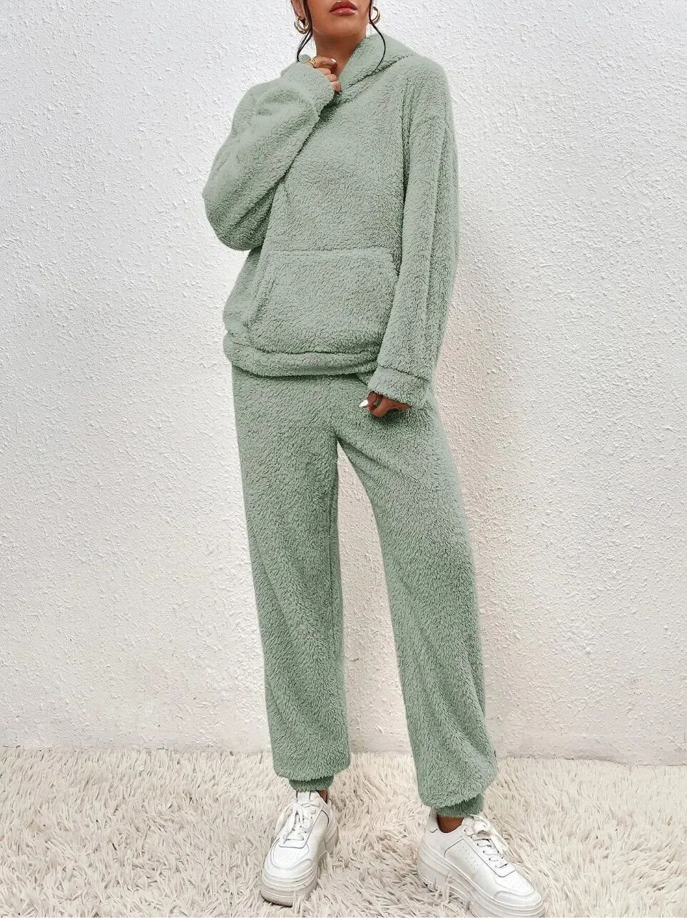 Valenzora | Teddy-Loungekleidung mit Kapuze für Damen