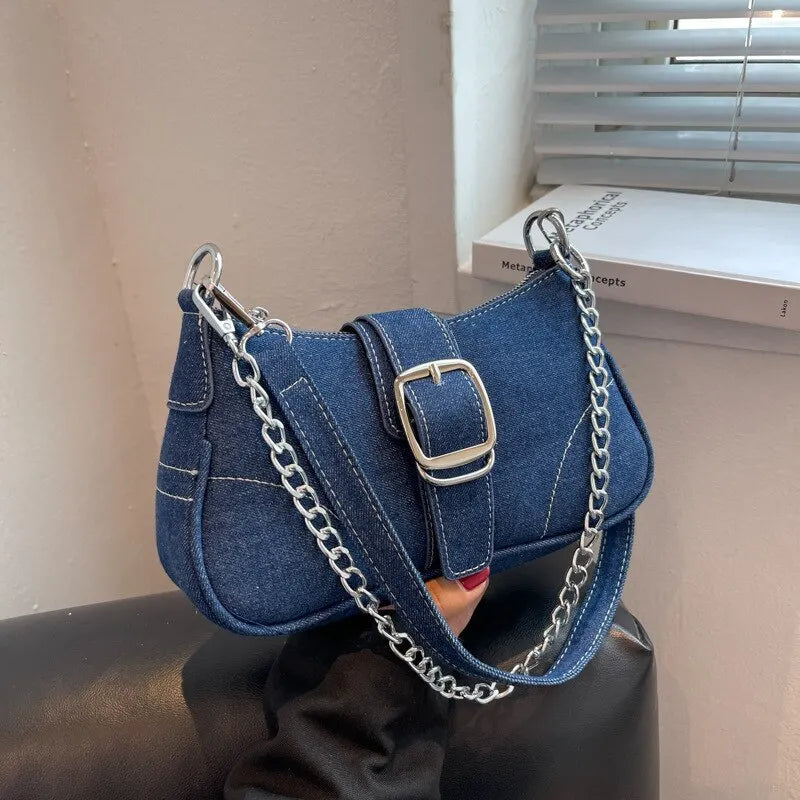Valenzora | Modern Denim Personalized Design Excellent Structure Shoulder Underarm Small Rectangular Pocket