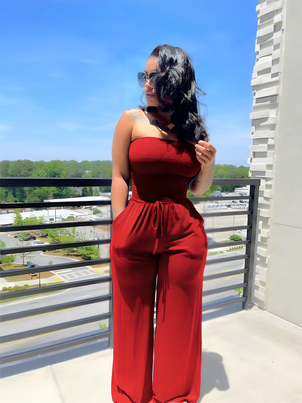 Jumpsuit without shoulders