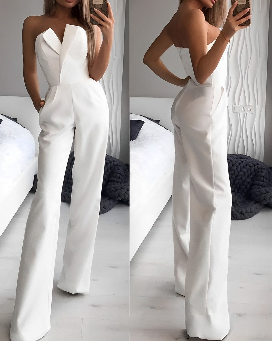 Valenzora | Sleeveless V-neck jumpsuit for summer
