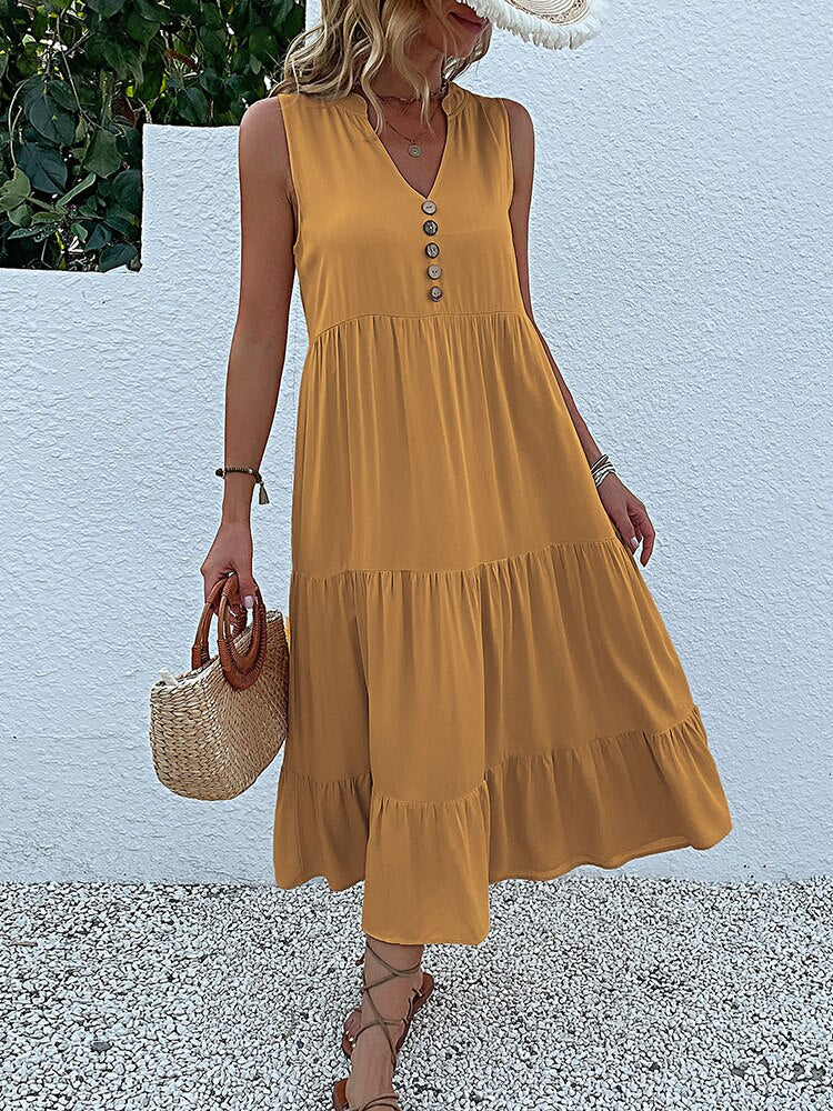 Valenzora | Midikleid Bleiben Sie bequem mit unserem locker geschnittenen Midikleid, perfekt für jeden Anlass