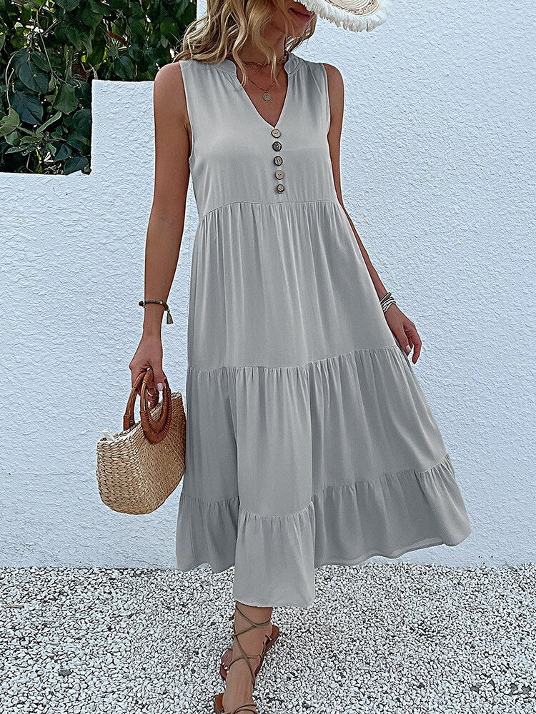 Valenzora | Midikleid Bleiben Sie bequem mit unserem locker geschnittenen Midikleid, perfekt für jeden Anlass