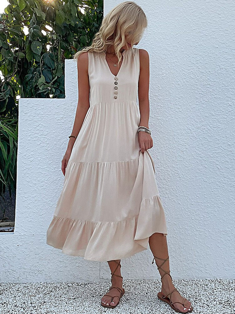 Valenzora | Midikleid Bleiben Sie bequem mit unserem locker geschnittenen Midikleid, perfekt für jeden Anlass