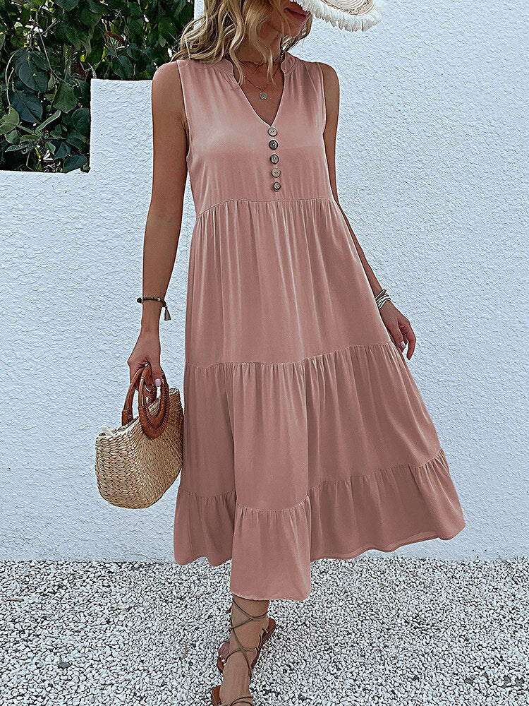 Valenzora | Midikleid Bleiben Sie bequem mit unserem locker geschnittenen Midikleid, perfekt für jeden Anlass