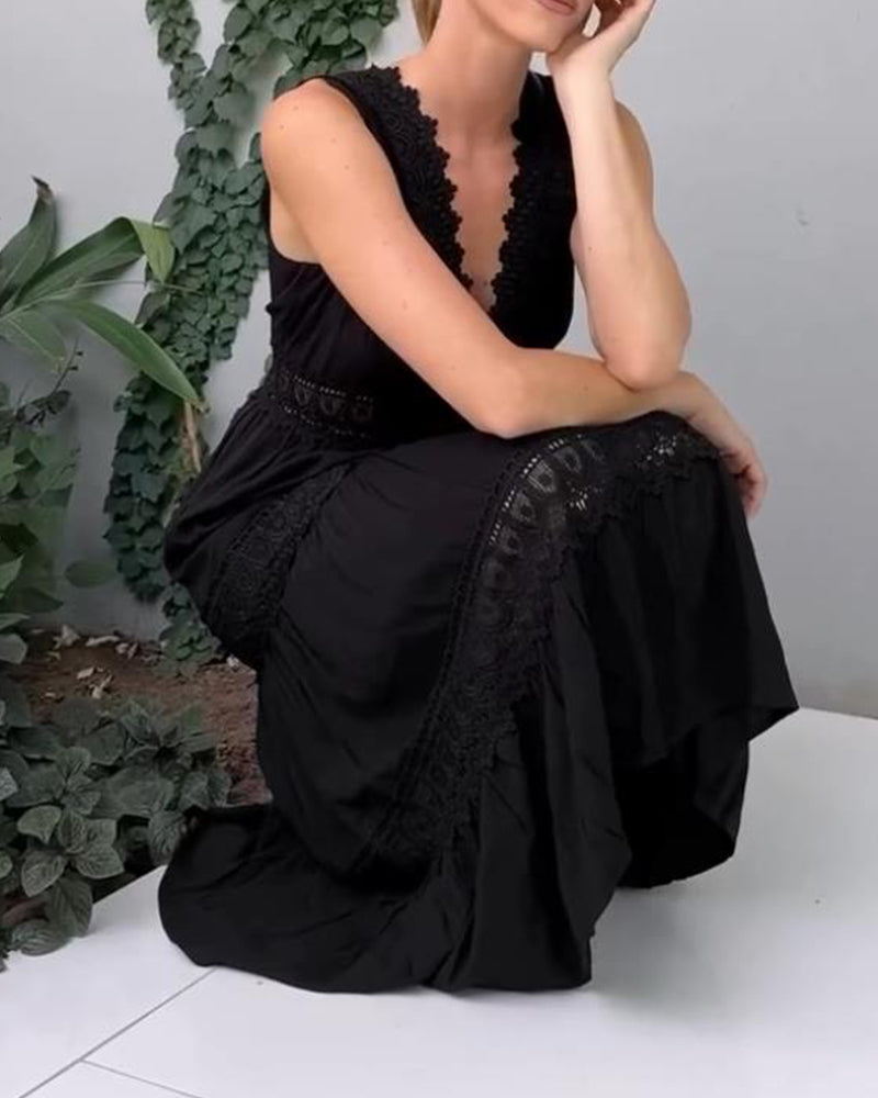 Valenzora | Ärmelloses Spitzen-Midikleid für Damen