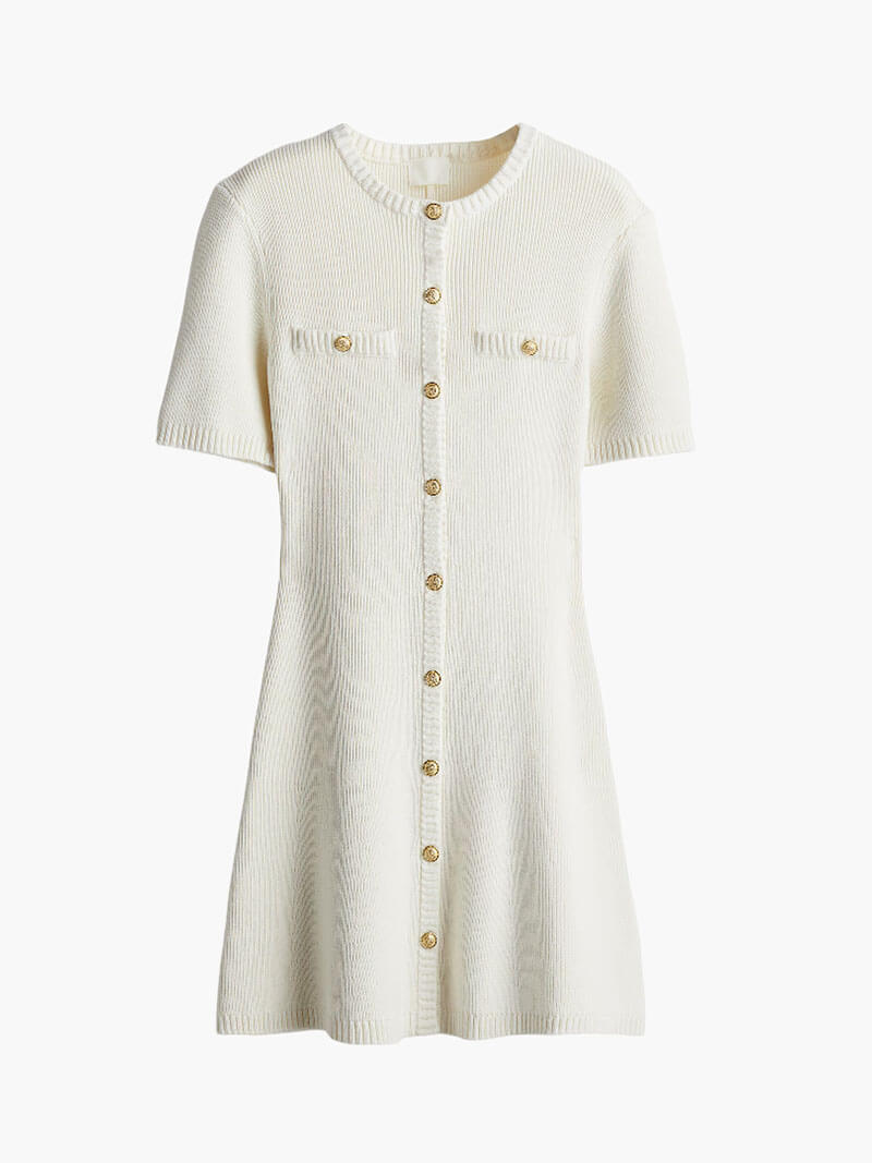 Valenzora | Ribbed knit dress with buttons and chest pockets