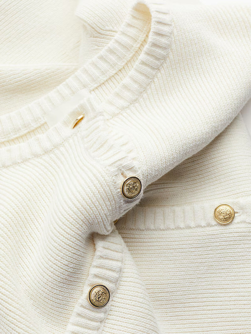 Valenzora | Ribbed knit dress with buttons and chest pockets
