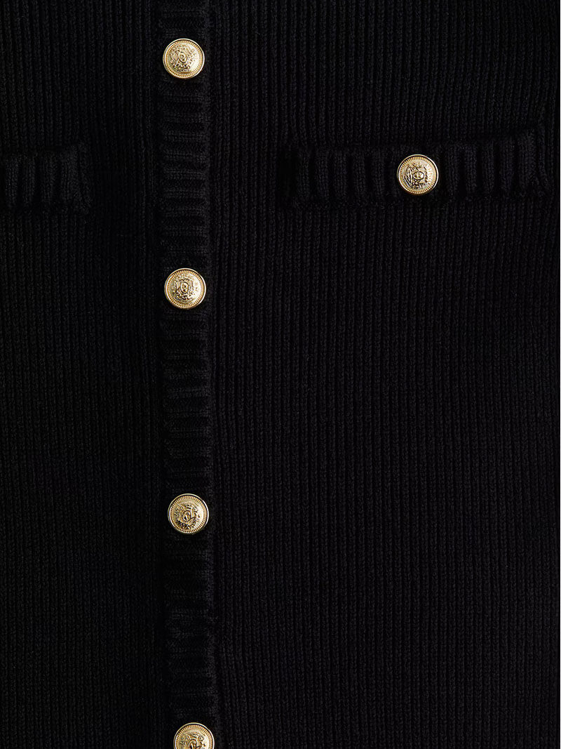 Valenzora | Ribbed knit dress with buttons and chest pockets