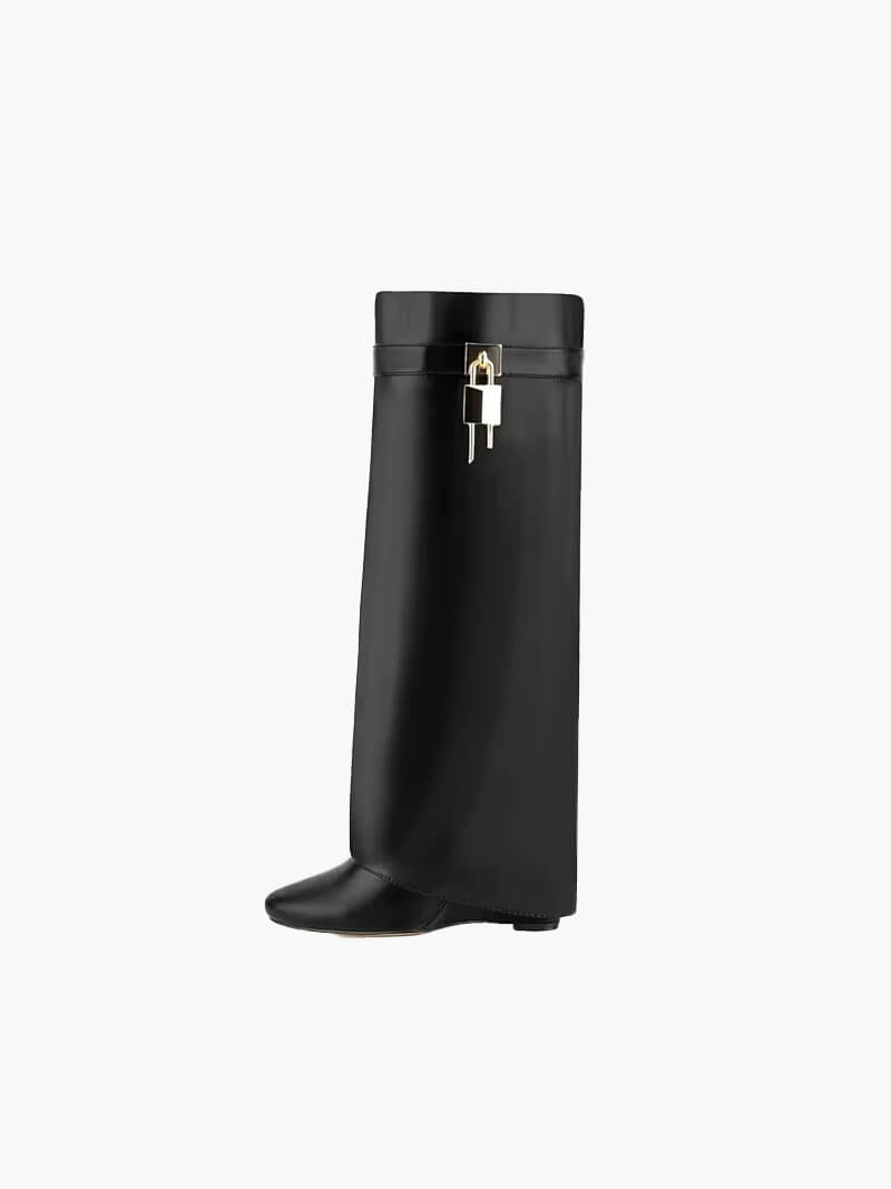 Valenzora | Stiefel - Damen - Goldfarbene Schnallendetails - Nachhaltige und tierfreundliche Stiefel mit luxuriöser Ausstrahlung