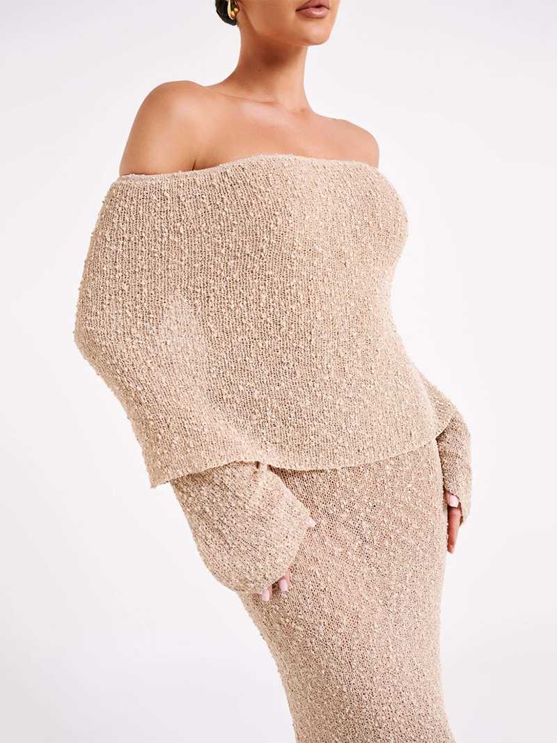 Valenzora | Schulterfreies Maxikleid für Damen