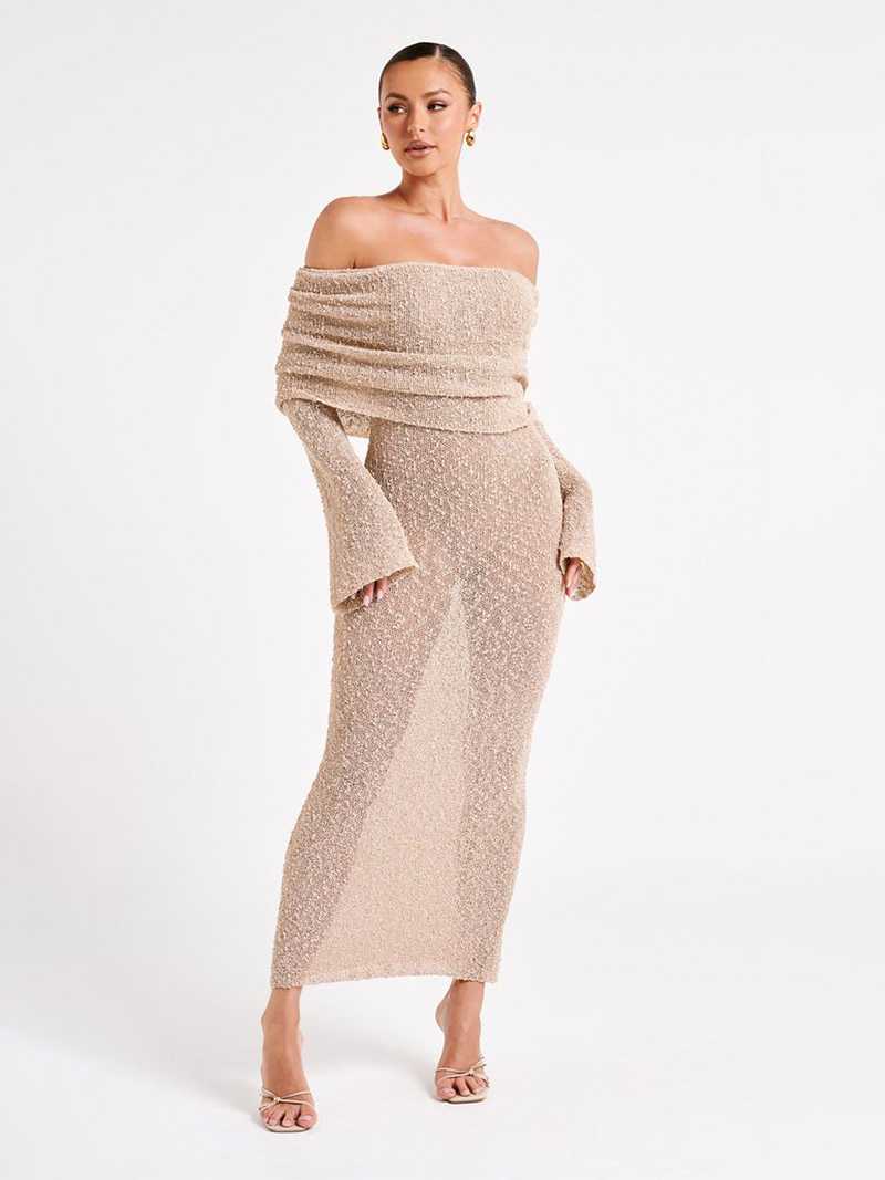Valenzora | Schulterfreies Maxikleid für Damen