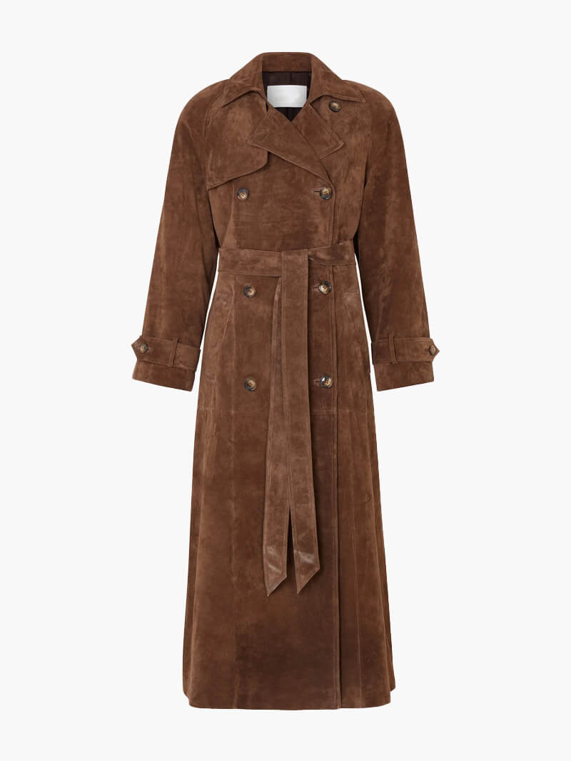 Valenzora | Zeitloser Wildleder-Trenchcoat für elegantes Flair